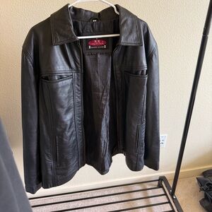Vintage KK Collection Oversized Black Genuine Leather Jacket